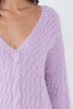 Load image into Gallery viewer, Lavender Dream Fuzzy Sweater Dress